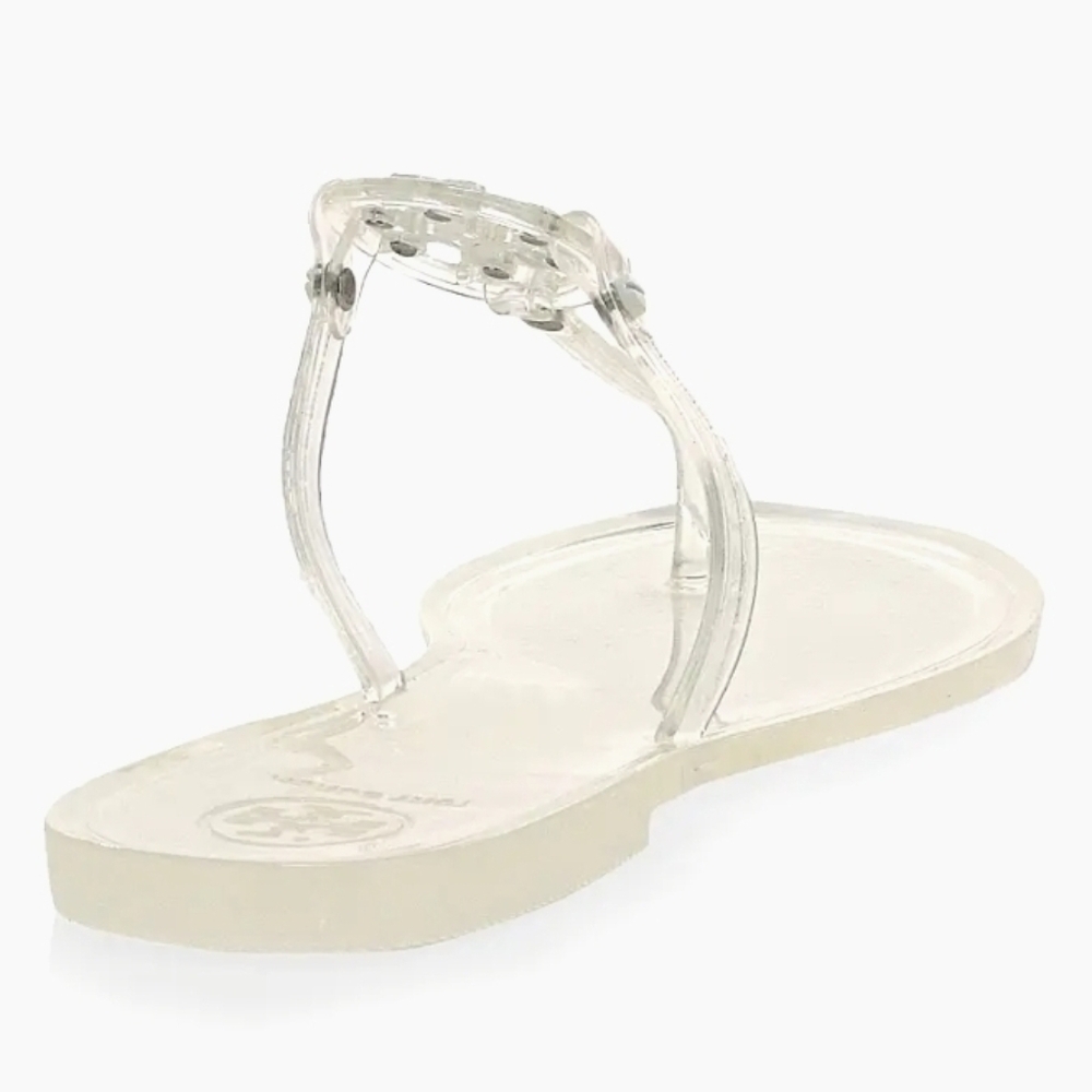 Tory Burch Mini Miller Jelly Thong Sandals Clear/ White New In Box Sizez - Picture 2 of 8
